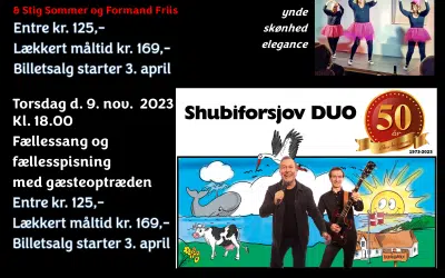 Jubilæum, Musik, Sang, Kabaret, Kunst, og Jul